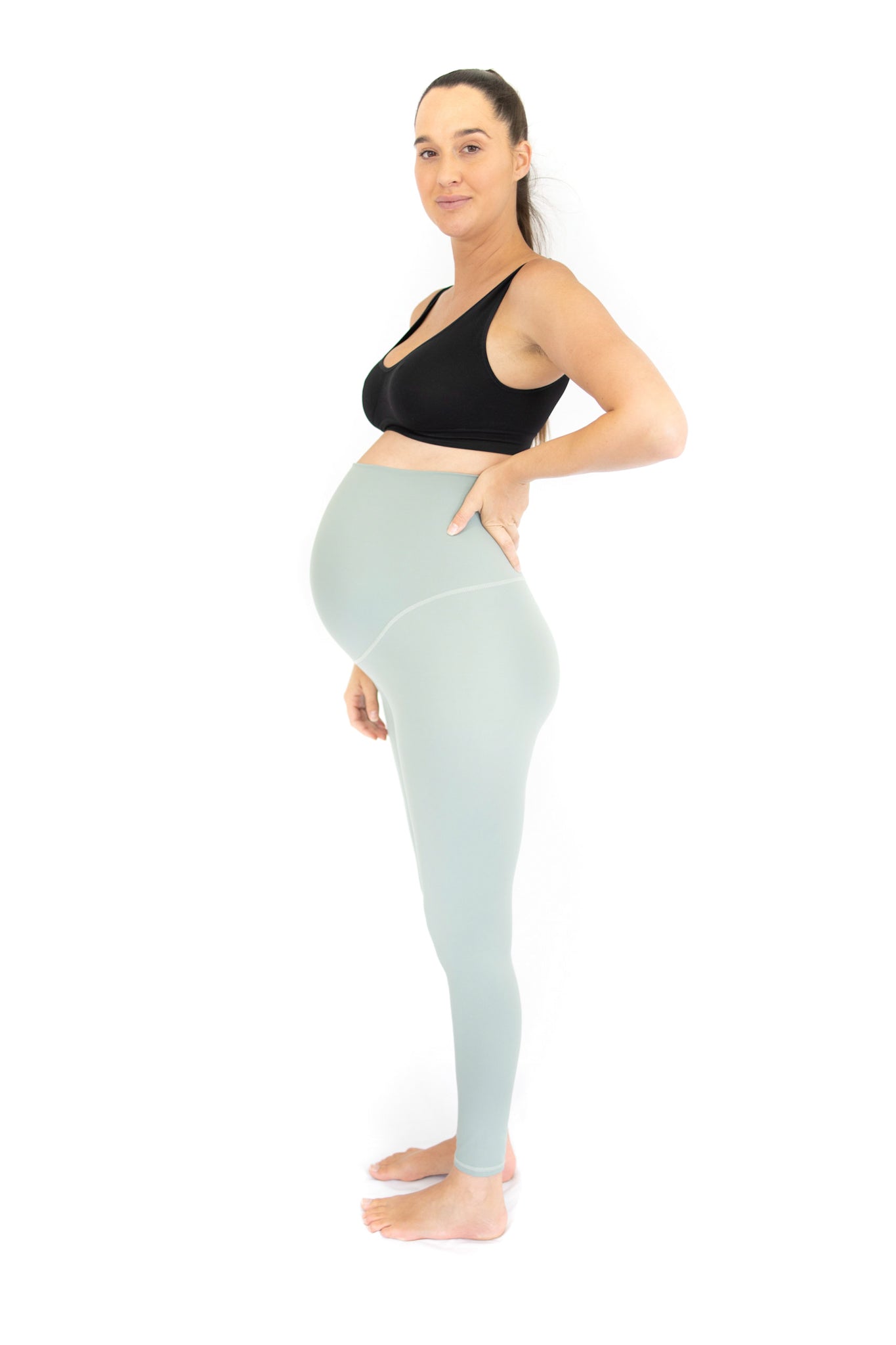 Emama Maternity Leggings with Spearmint Full Length Emamaco emamaco