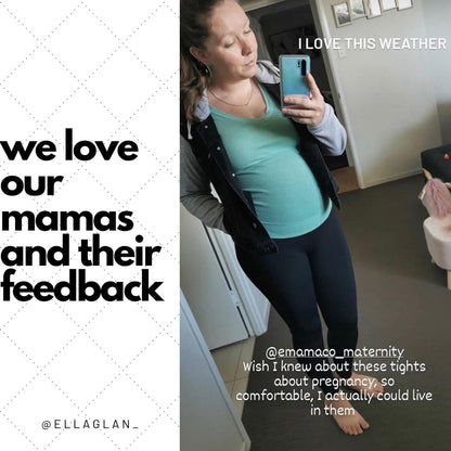 Emama Maternity Leggings Full Length + Pockets - Black