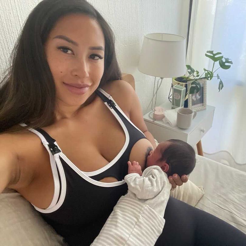 Emama Black Long Line Nursing Crop