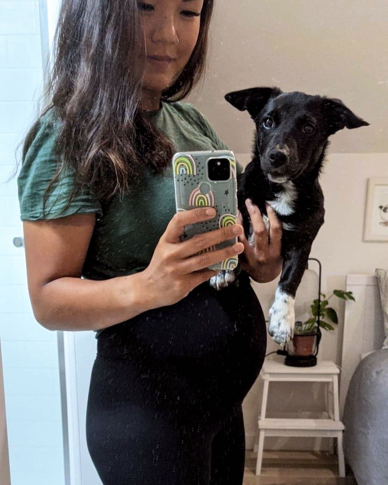 7/8 Pocket Maternity Leggings - Black