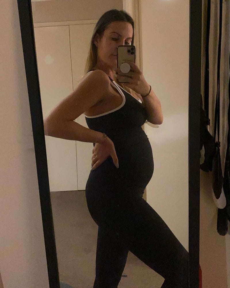 Emama Longline Still-Crop in Schwarz