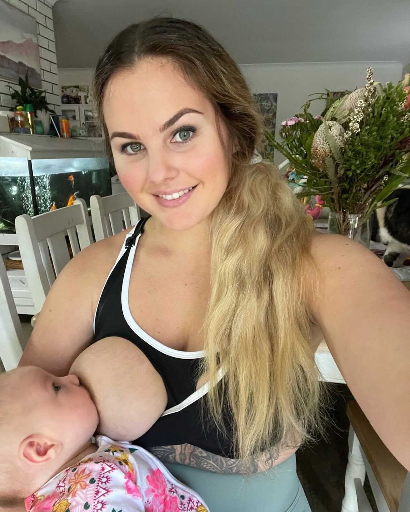 Emama Black Long Line Nursing Crop