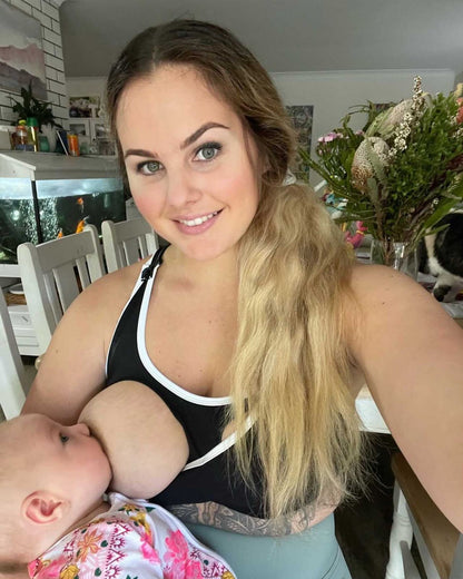 Emama Black Long Line Nursing Crop