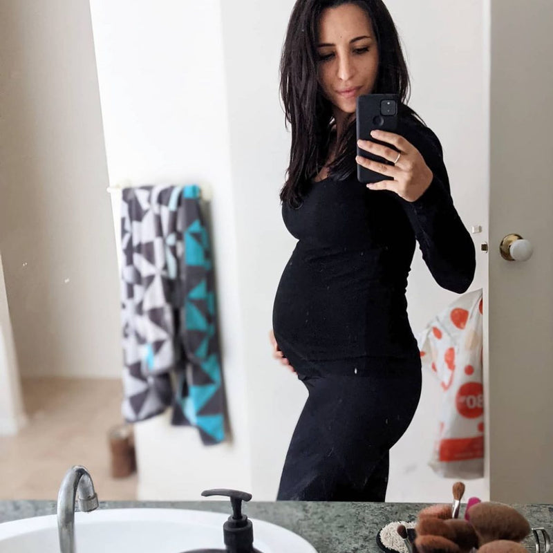 7/8 Pocket Maternity Leggings - Black