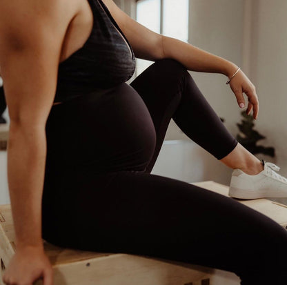 7/8 Pocket Maternity Leggings - Black