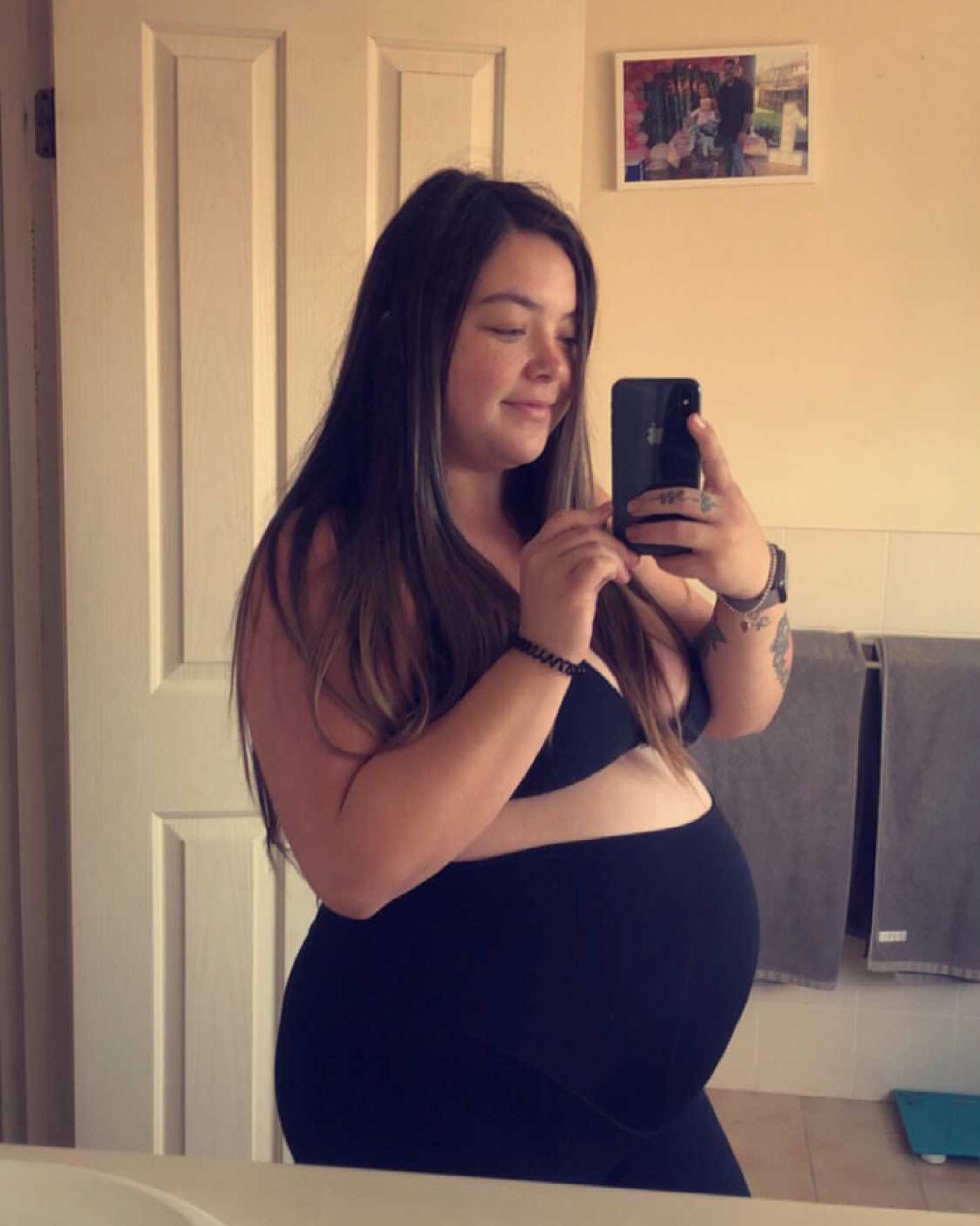 7/8 Pocket Maternity Leggings - Black