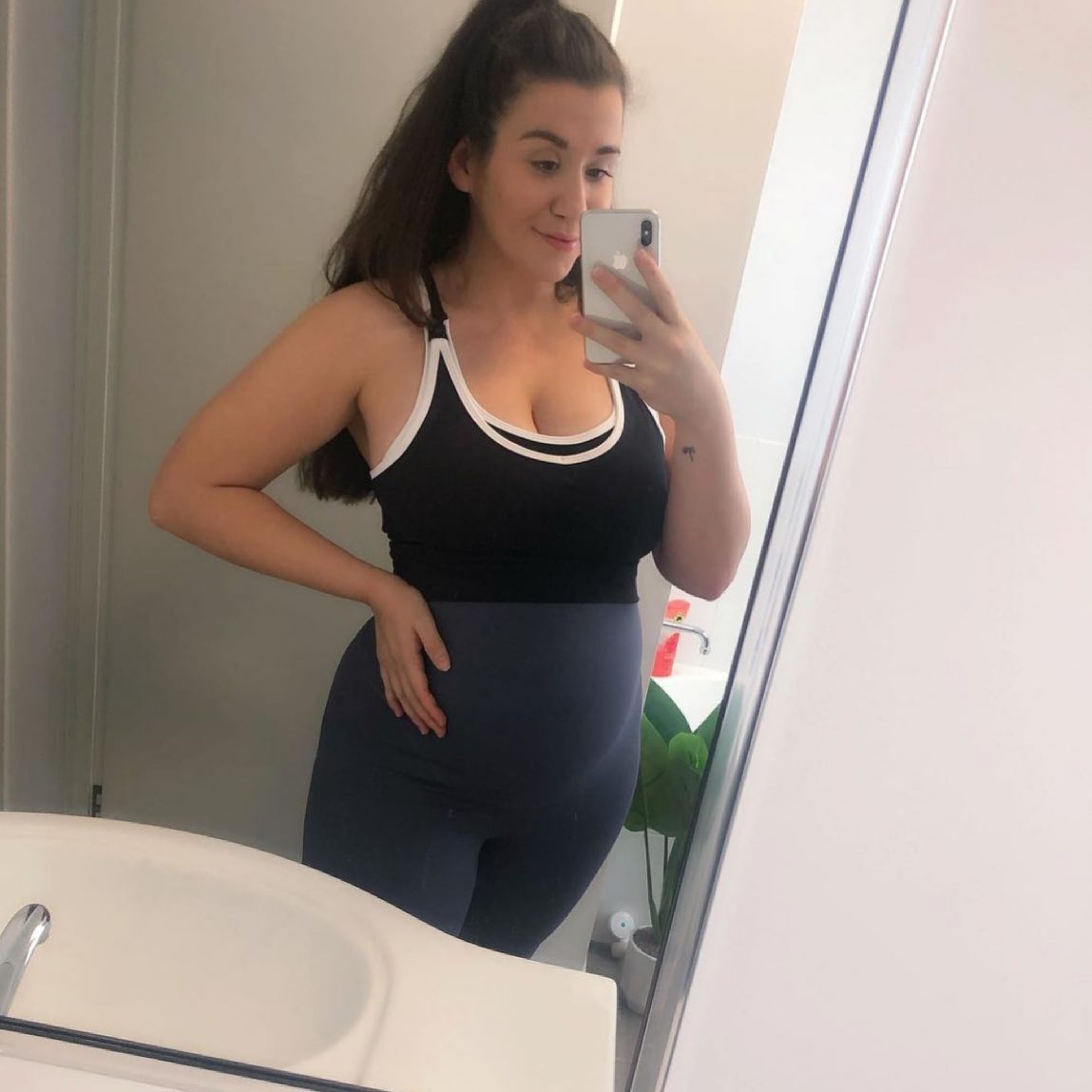 Emama Black Long Line Nursing Crop