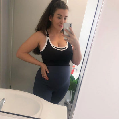 Emama Black Long Line Nursing Crop