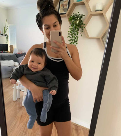 Emama Black Long Line Nursing Crop