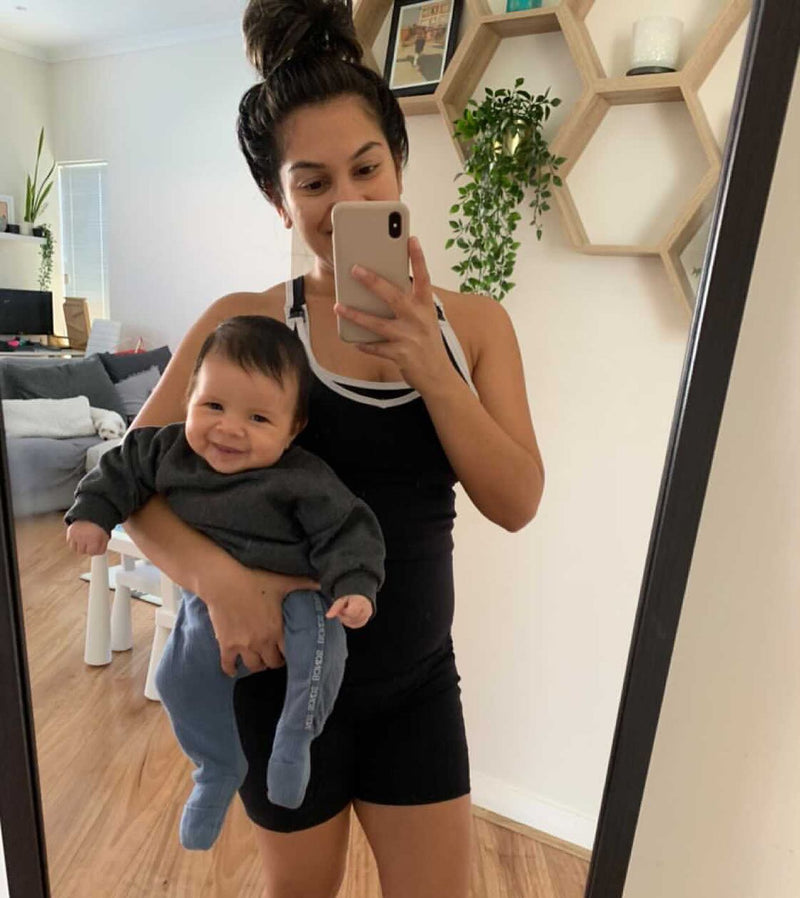 Emama Longline Still-Crop in Schwarz