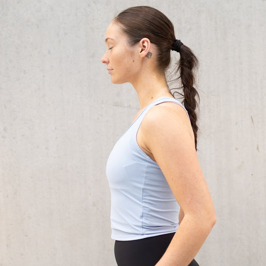 Racer Back Singlet Pastel Blue FINAL SALE