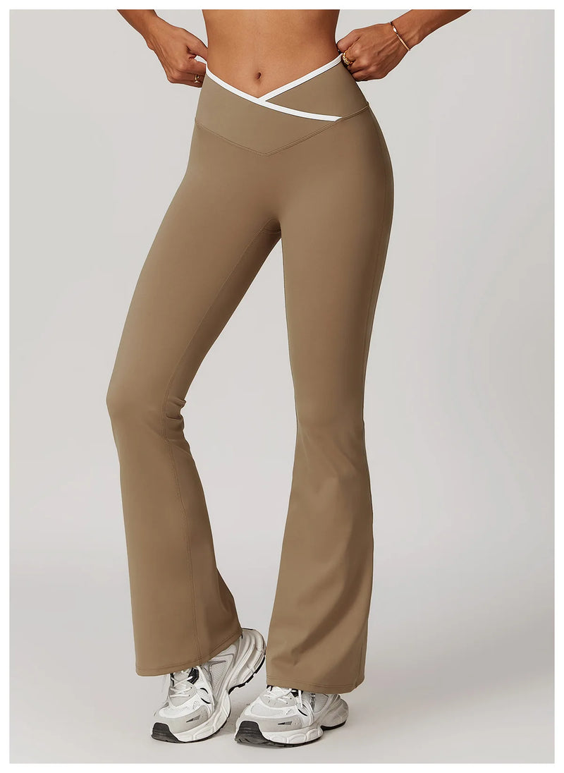 Cross Waist Flare Legggings