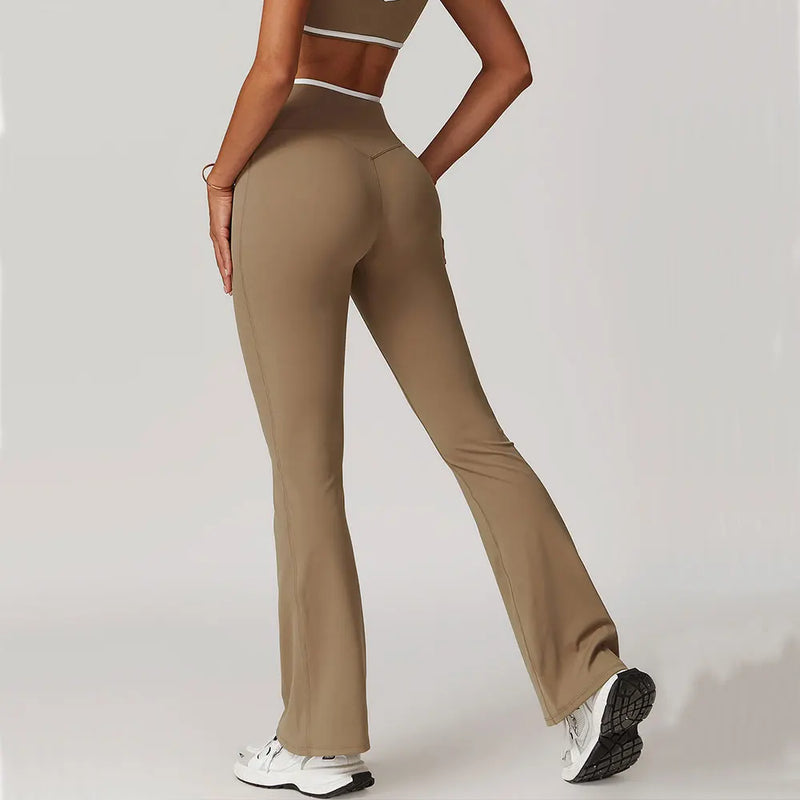 Cross Waist Flare Legggings