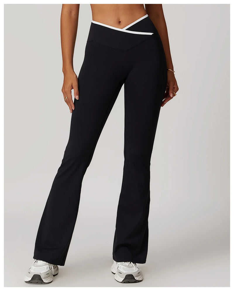 Cross Waist Flare Legggings