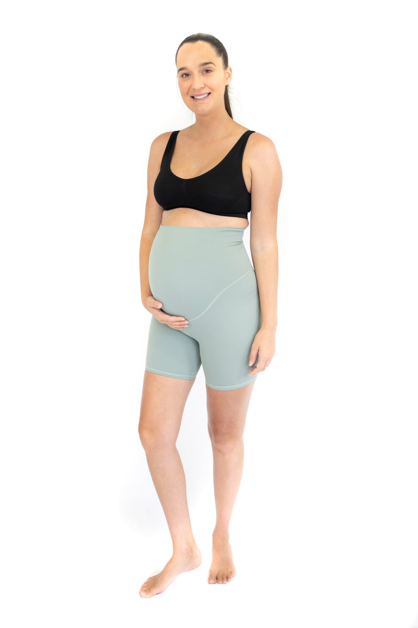 emama Maternity Bike Shorts - Spearmint-FINAL SALE ONLY