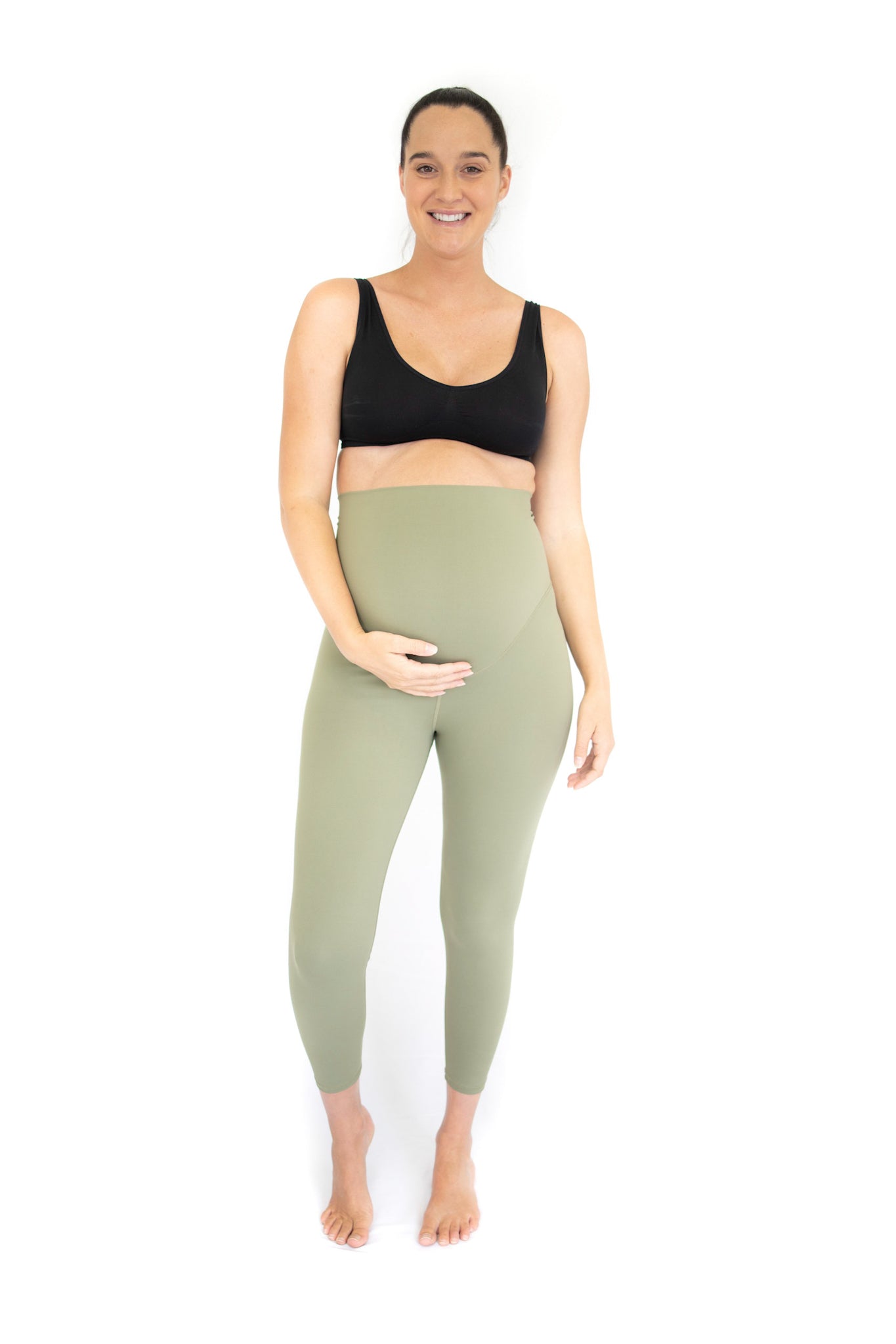 7/8 Maternity Leggings in Olive Green – emamaco